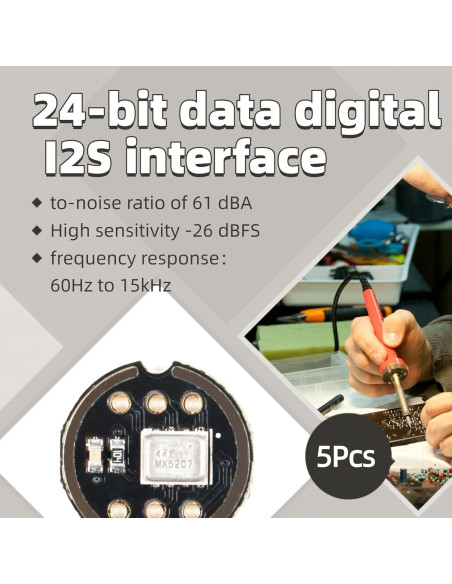 Módulo Micrófono Omnidireccional INMP441 MEMS I2S 24 bits Módulo Micrófono Omnidireccional INMP441 MEMS I2S 24 bits