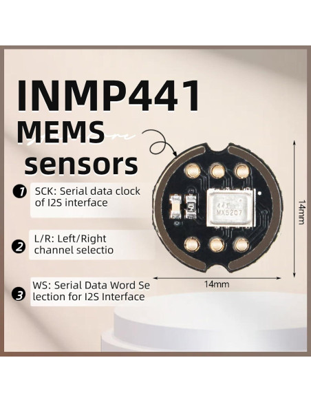 Módulo Micrófono Omnidireccional INMP441 MEMS I2S 24 bits Módulo Micrófono Omnidireccional INMP441 MEMS I2S 24 bits