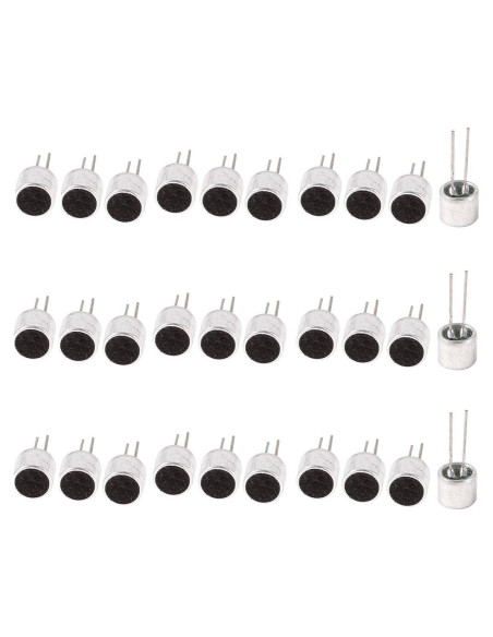 Micrófono Electret 6050 uxcell 30 Pcs 6x5mm para PCB Micrófono Electret 6050 uxcell 30 Pcs 6x5mm para PCB