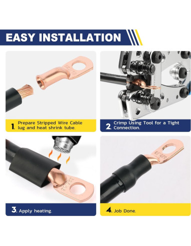 Kit de Terminales de Cable de Batería Haisstronica 80pcs Cobre Puro