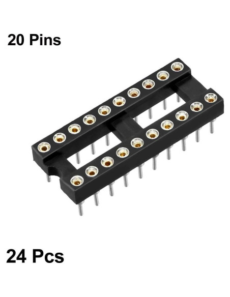 Zócalo IC DIP 24pcs uxcell 20 Pines 2.54mm Soldadura Zócalo IC DIP 24pcs uxcell 20 Pines 2.54mm Soldadura