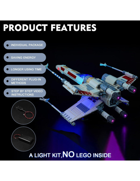 Kit de Luz LED BrickBling para LEGO UCS X-Wing 75355 Kit de Luz LED BrickBling para LEGO UCS X-Wing 75355