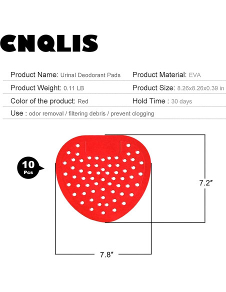 Pantallas de Orinal CNQLIS 10 Piezas Aroma Cereza Antisalpicaduras Pantallas de Orinal CNQLIS 10 Piezas Aroma Cereza Antisalpicaduras