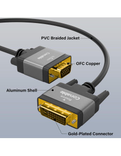 Cable DVI a VGA 7.62 m Conable 1080P Unidireccional 2