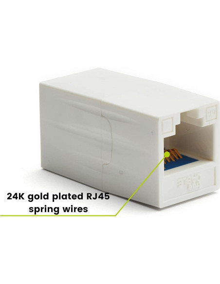 Acoplador Inline RJ45 Hembras trueCABLE Cat6A Blanco 2 Piezas Acoplador Inline RJ45 Hembras trueCABLE Cat6A Blanco 2 Piezas