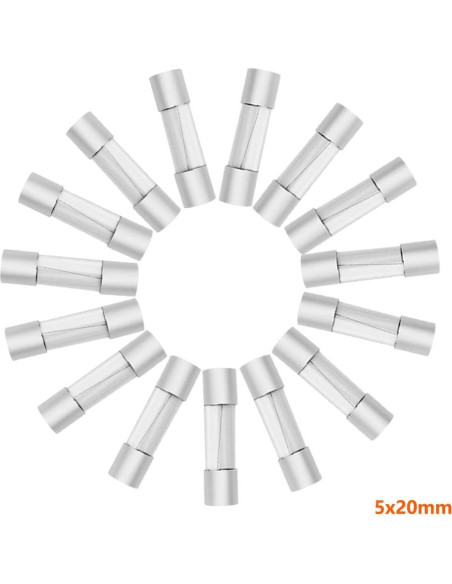 Kit de Fusibles de Vidrio Rápido 100 Pcs 5x20mm WMYCONGCONG Kit de Fusibles de Vidrio Rápido 100 Pcs 5x20mm WMYCONGCONG