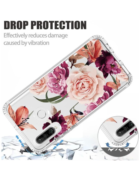 Funda Huawei P30 Lite/Nova 4E con Protector Vidrio Templado Floral Funda Huawei P30 Lite/Nova 4E con Protector Vidrio Templado Floral
