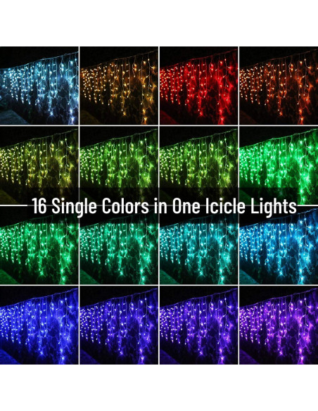 Luces de Hielo LED Toodour 9m RGB con Control Remoto 360 LEDs Luces de Hielo LED Toodour 9m RGB con Control Remoto 360 LEDs