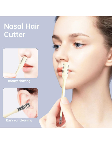 Cortador de Vello Nasal 2-en-1 Truvenum 3pcs Manual 360 Cortador de Vello Nasal 2-en-1 Truvenum 3pcs Manual 360