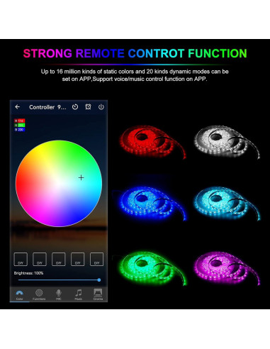 Controlador LED RGBZONE WiFi 24 teclas DC 5V/12V/24V