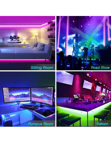 Tira LED COB RGB 12V 3m AXMOTUT con control APP y música