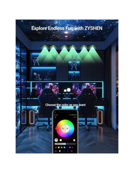 Luz de Pared LED RGB Inteligente ZYSHEN - Control APP y Voz Luz de Pared LED RGB Inteligente ZYSHEN - Control APP y Voz