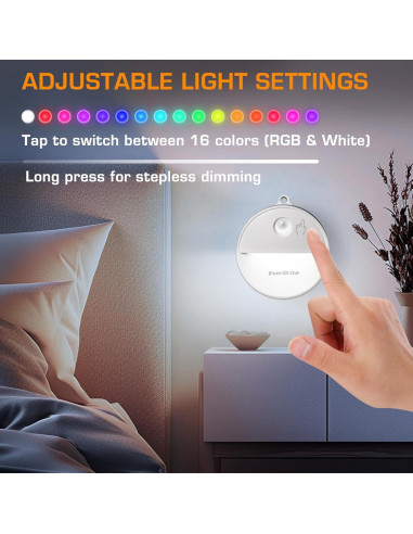 Luz Nocturna LED EverBrite con Sensor de Movimiento RGB - 6 Pzs