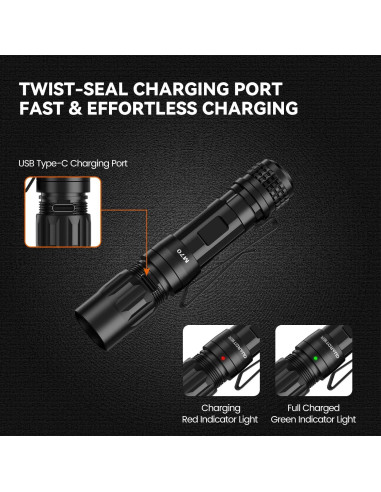 Linterna EDC Guardtier M70 1100 Lúmenes Recargable USB-C