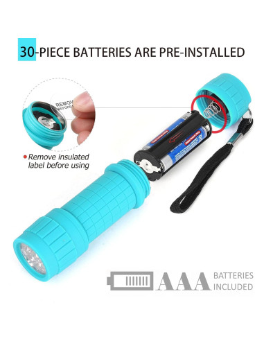 Juego de 10 Linternas LED FASTPRO con Baterías AAA Incluidas