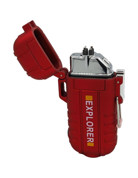 Encendedor Eléctrico Doble Arco Radion Rojo Recargable USB Encendedor Eléctrico Doble Arco Radion Rojo Recargable USB