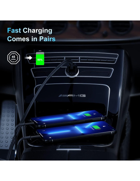 Cargador USB C para coche Shenzhen ZYH-C26 con cable 3 pies Cargador USB C para coche Shenzhen ZYH-C26 con cable 3 pies