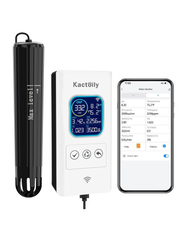 Monitor de Agua Inteligente Kactoily KY-YGWIFI-07-01US pH Salinidad TDS Temp