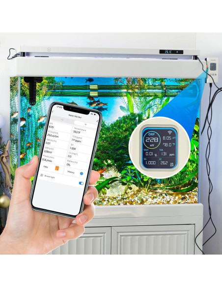 Monitor de Agua Inteligente Kactoily KY-YGWIFI-07-01US pH Salinidad TDS Temp Monitor de Agua Inteligente Kactoily KY-YGWIFI-07-01US pH Salinidad TDS Temp