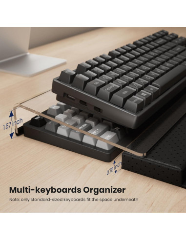 Soporte de Teclado Acrílico YILAXIA Inclinable 3 Niveles Ergonómico