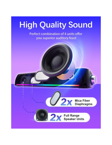 Barra de Sonido Nylavee SK100Li con Bluetooth y RGB 41.91cm Barra de Sonido Nylavee SK100Li con Bluetooth y RGB 41.91cm