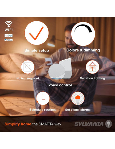 Bombilla LED Inteligente SYLVANIA A19 Wifi Regulable 9W 800Lúmenes