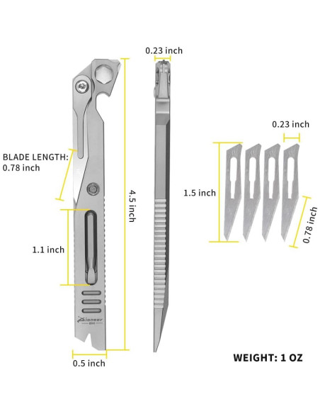 Barra de Palanca EDC Cool Hand Gear de Titanio 11.43 cm Gris Barra de Palanca EDC Cool Hand Gear de Titanio 11.43 cm Gris