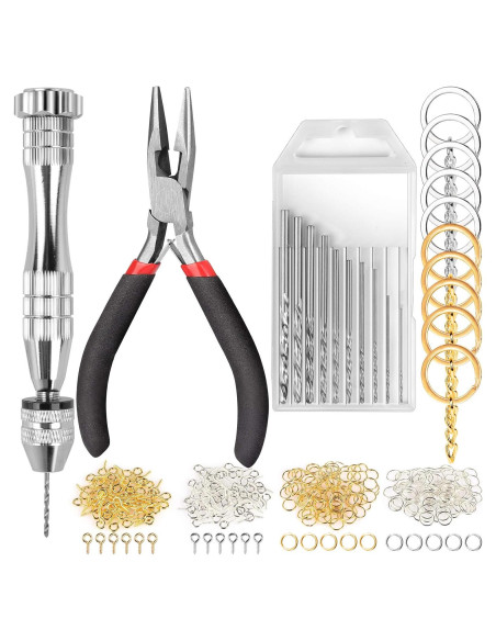 Taladro Manual LEOBRO con 10 Brocas y Pinzas para Joyería Taladro Manual LEOBRO con 10 Brocas y Pinzas para Joyería
