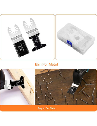 Kit de 122 Cuchillas de Sierra Oscilante Hanida para Madera y Metal