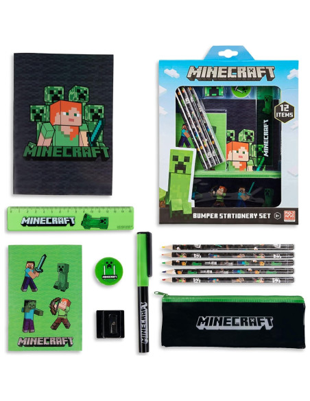 Set de papelería Minecraft con estuche y suministros escolares Set de papelería Minecraft con estuche y suministros escolares