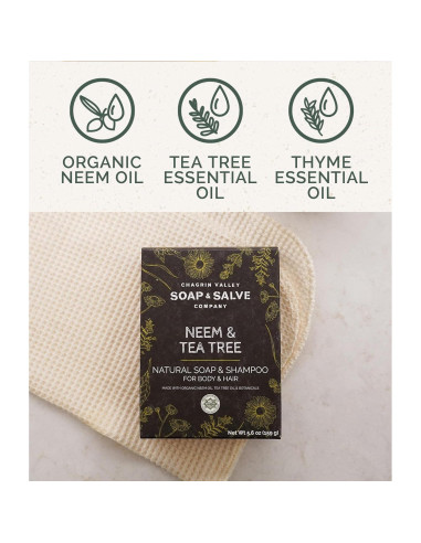 Jabón y Champú Orgánico Chagrin Valley - Neem y Árbol de Té 159g