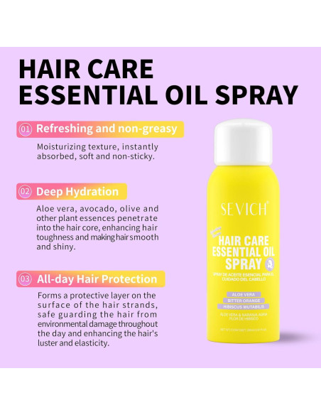 Spray de Aceite para Cabello SEVICH 80ml - Anti-Frizz y Brillo Spray de Aceite para Cabello SEVICH 80ml - Anti-Frizz y Brillo