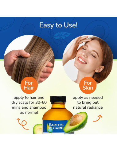 Aceite de Aguacate Earth's Care 236.6 ml para Cabello y Piel