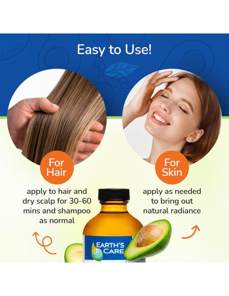 Aceite de Aguacate Earth's Care 236.6 ml para Cabello y Piel Aceite de Aguacate Earth's Care 236.6 ml para Cabello y Piel