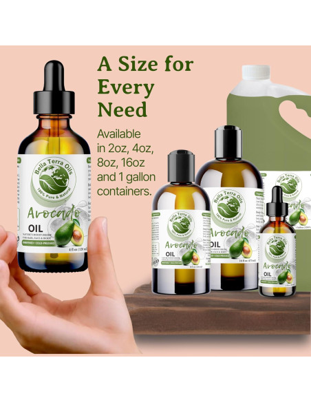 Aceite de Aguacate Bella Terra 60ml - 100% Puro y Natural Aceite de Aguacate Bella Terra 60ml - 100% Puro y Natural