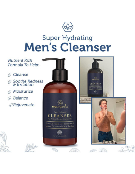 Limpiador Facial Orgánico para Hombres Era Organics 272g Limpiador Facial Orgánico para Hombres Era Organics 272g