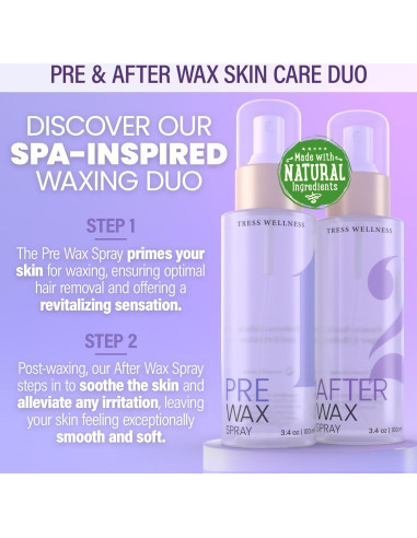 Kit Cuidado Piel Pre y Post Depilación Tress Wellness 200ml