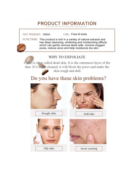 Gel Peeling Facial AICHUN BEAUTY Café Arábico 118g Hidratante Gel Peeling Facial AICHUN BEAUTY Café Arábico 118g Hidratante