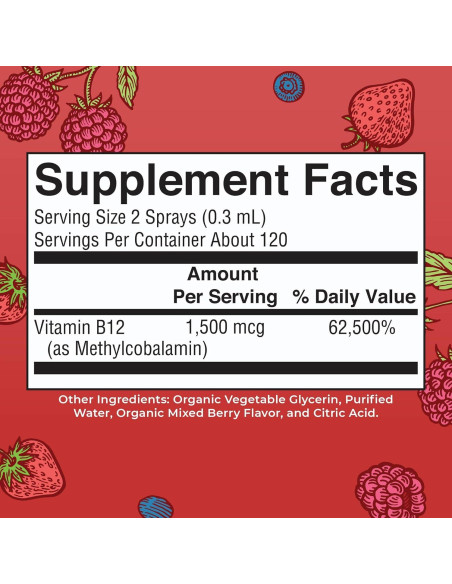 Spray de Vitamina B12 MaryRuth 29.57 ml Vegano Orgánico Spray de Vitamina B12 MaryRuth 29.57 ml Vegano Orgánico