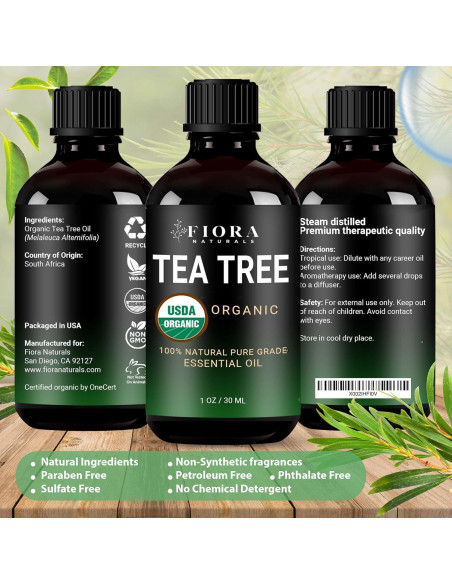 Aceite Esencial de Árbol de Té Orgánico Fiora Naturals 30 ml Aceite Esencial de Árbol de Té Orgánico Fiora Naturals 30 ml