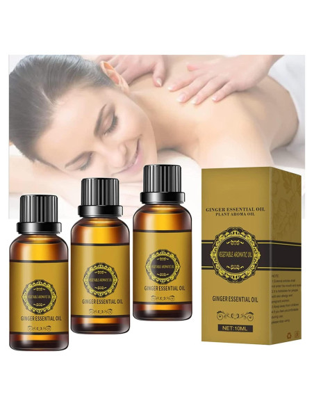 Aceite de Jengibre para Drenaje Abdominal Toheok 3x10ml Aceite de Jengibre para Drenaje Abdominal Toheok 3x10ml
