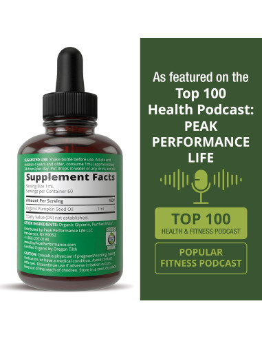 Aceite de Semilla de Calabaza Orgánico Peak Performance 117g