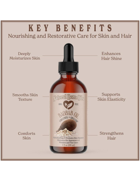 Aceite de Baobab Orgánico Natural Born Oils 425g Hidratante Aceite de Baobab Orgánico Natural Born Oils 425g Hidratante