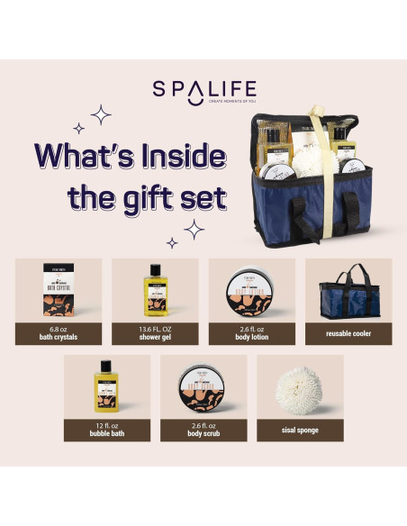 Kit de Cuidado de Piel SpaLife para Hombres - 7 Piezas Sándalo Kit de Cuidado de Piel SpaLife para Hombres - 7 Piezas Sándalo