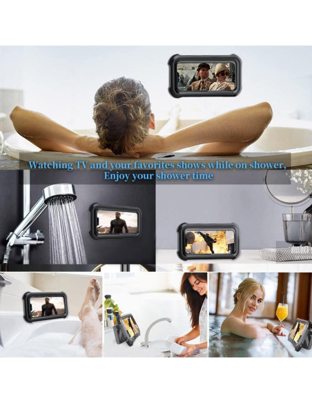 Soporte de teléfono impermeable OOLYCIO para ducha 480 - Negro Soporte de teléfono impermeable OOLYCIO para ducha 480 - Negro