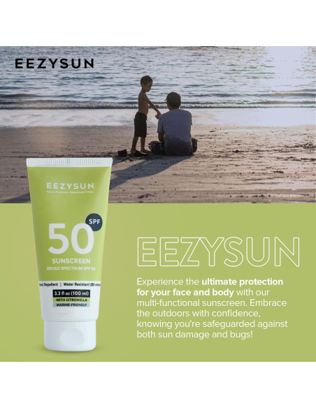 Protector Solar SPF 50 y Repelente de Insectos EEZYSUN 98 ml Protector Solar SPF 50 y Repelente de Insectos EEZYSUN 98 ml