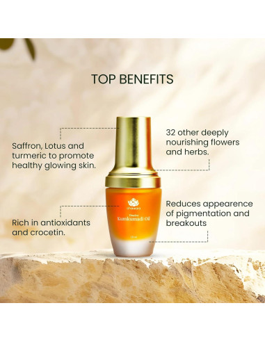Aceite Kumkumadi Shankara Aroma a Rosa 18ml - Cuidado Facial