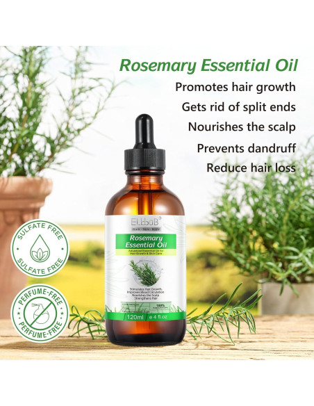 Aceite Esencial de Romero ELBBUB 120ml - Crecimiento Cabello y Piel Aceite Esencial de Romero ELBBUB 120ml - Crecimiento Cabello y Piel