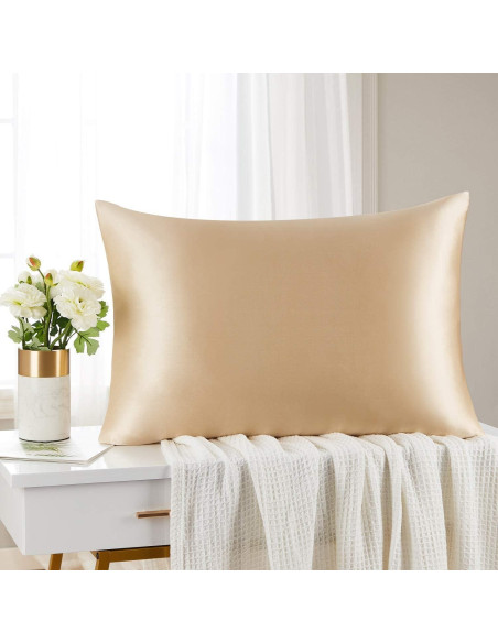 Funda de Almohada de Seda Pura Mellanni 45x45 cm Dorado Funda de Almohada de Seda Pura Mellanni 45x45 cm Dorado