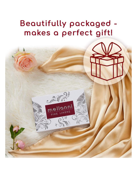 Funda de Almohada de Seda Pura Mellanni 45x45 cm Dorado Funda de Almohada de Seda Pura Mellanni 45x45 cm Dorado